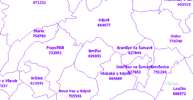 Katastrální mapa Brnířov