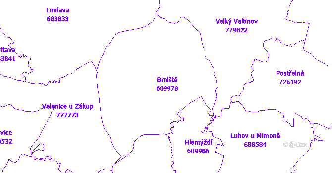 Katastrální mapa Brniště
