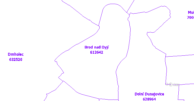 Katastrální mapa Brod nad Dyjí
