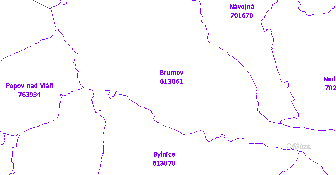 Katastrální mapa Brumov-Bylnice