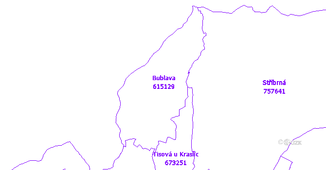 Katastrální mapa Bublava