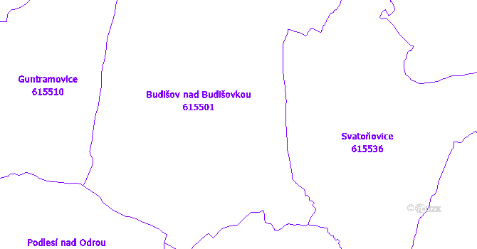 Katastrální mapa Budišov nad Budišovkou