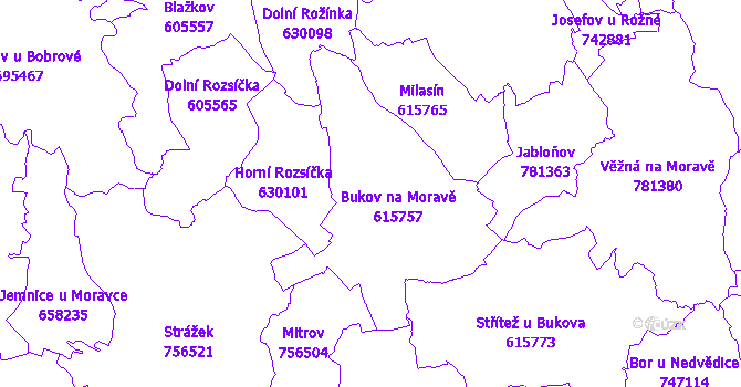 Katastrální mapa Bukov