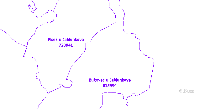 Katastrální mapa Bukovec