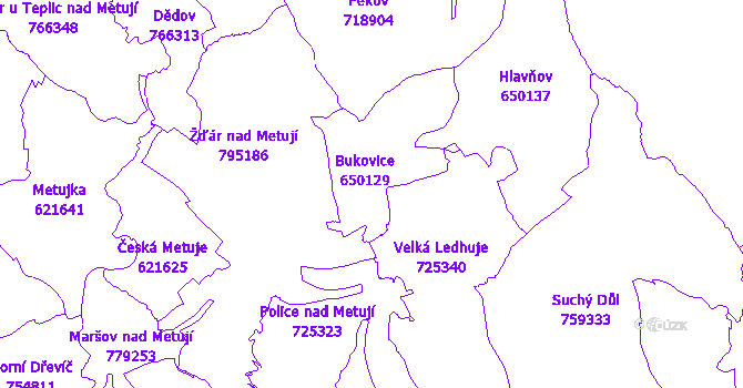 Katastrální mapa Bukovice