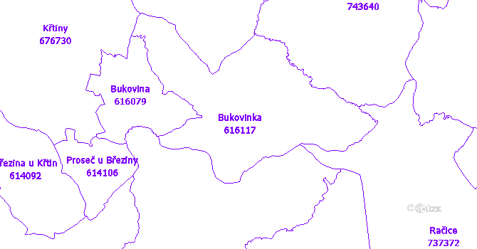 Katastrální mapa Bukovinka