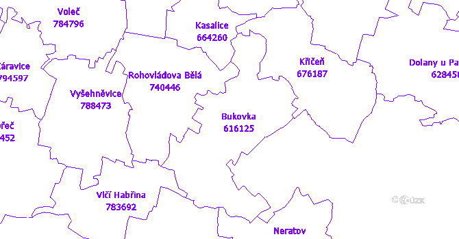 Katastrální mapa Bukovka