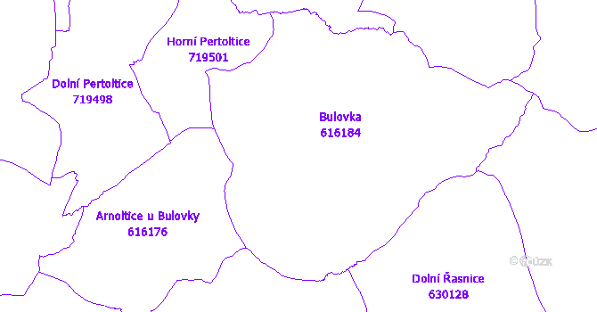 Katastrální mapa Bulovka