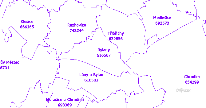 Katastrální mapa Bylany