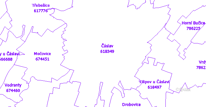Katastrální mapa Čáslav