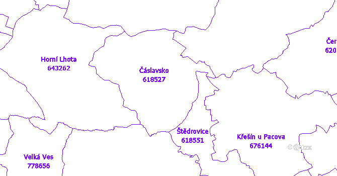 Katastrální mapa Čáslavsko