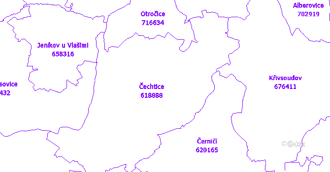 Katastrální mapa Čechtice