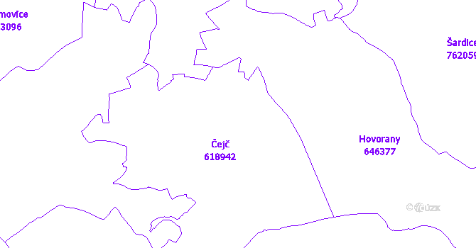 Katastrální mapa Čejč