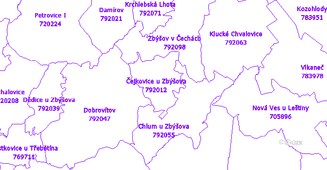 Katastrální mapa Čejkovice