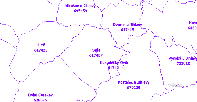 Katastrální mapa Cejle