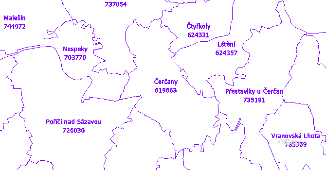 Katastrální mapa Čerčany