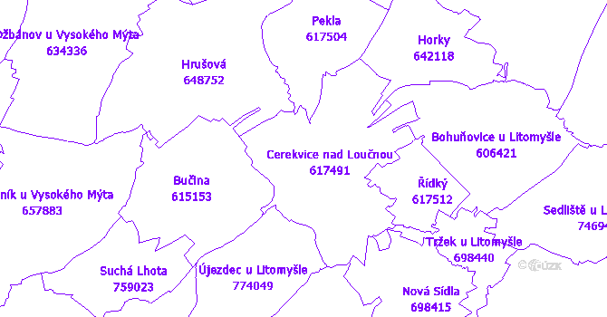 Katastrální mapa Cerekvice nad Loučnou