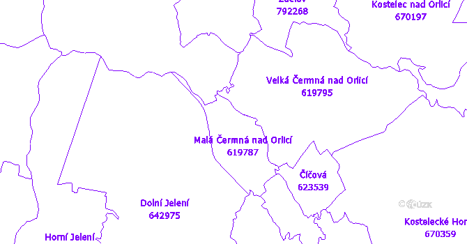 Katastrální mapa Čermná nad Orlicí