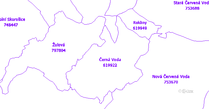 Katastrální mapa Černá Voda