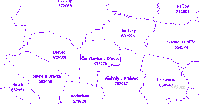 Katastrální mapa Černíkovice