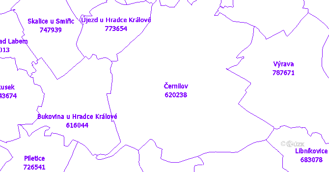 Katastrální mapa Černilov
