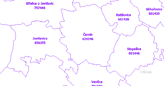 Katastrální mapa Černín