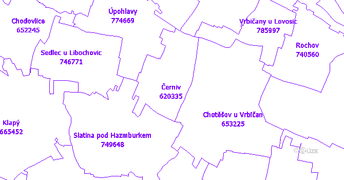 Katastrální mapa Černiv