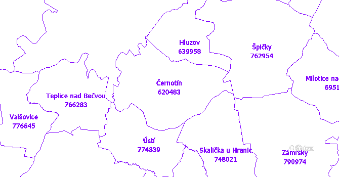 Katastrální mapa Černotín