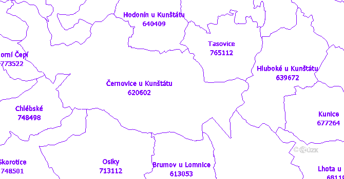 Katastrální mapa Černovice