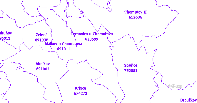 Katastrální mapa Černovice