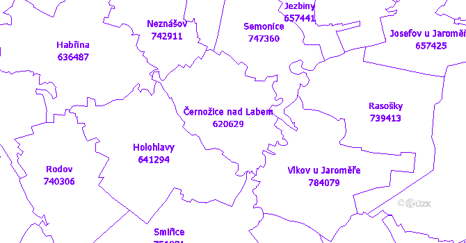 Katastrální mapa Černožice