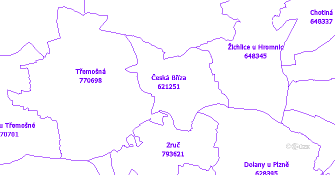 Katastrální mapa Česká Bříza