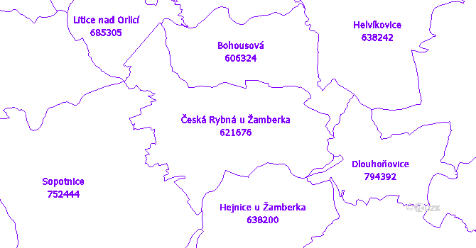 Katastrální mapa Česká Rybná