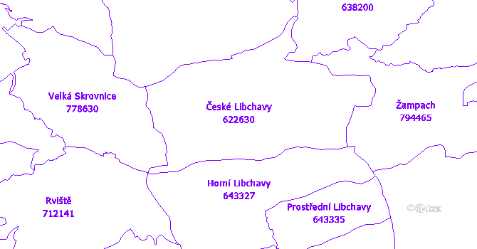 Katastrální mapa České Libchavy