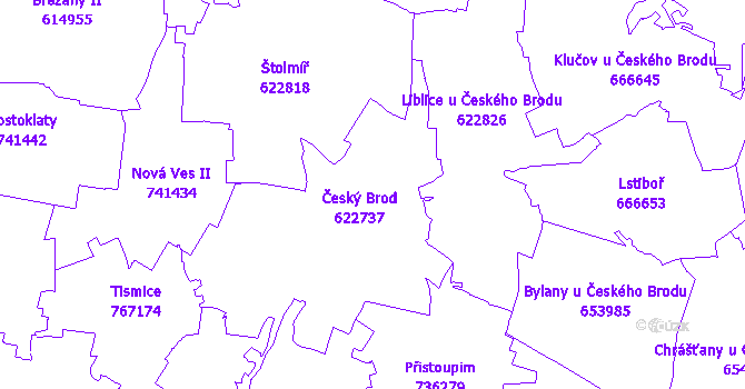 Katastrální mapa Český Brod