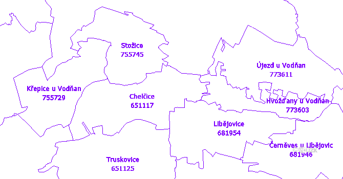 Katastrální mapa Chelčice