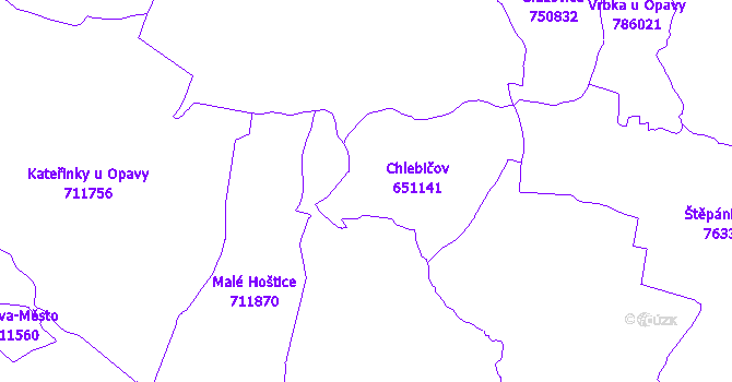 Katastrální mapa Chlebičov