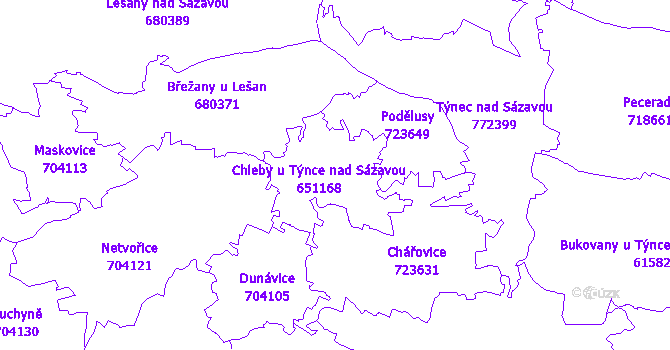 Katastrální mapa Chleby