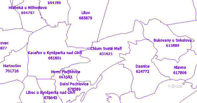 Katastrální mapa Chlum Svaté Maří