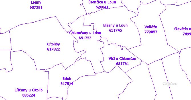 Katastrální mapa Chlumčany