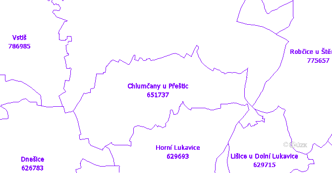 Katastrální mapa Chlumčany