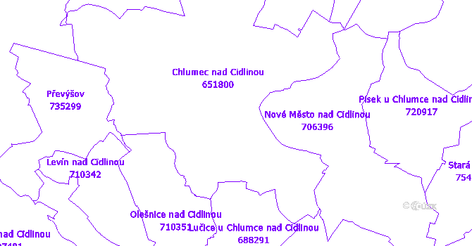 Katastrální mapa Chlumec nad Cidlinou