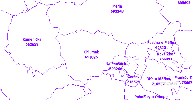 Katastrální mapa Chlumek