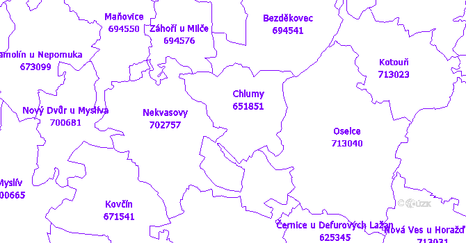 Katastrální mapa Chlumy