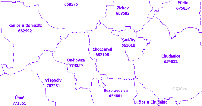 Katastrální mapa Chocomyšl