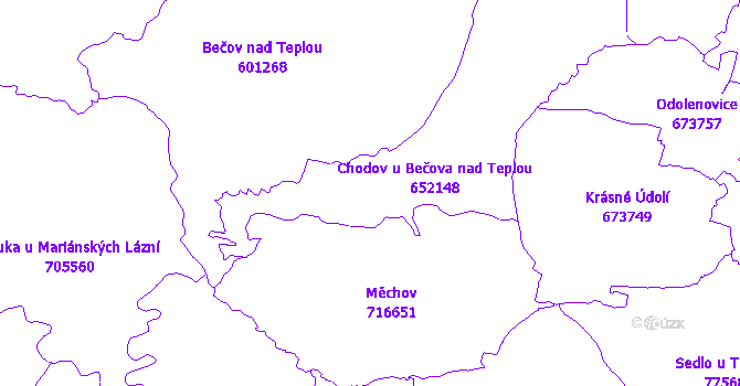 Katastrální mapa Chodov