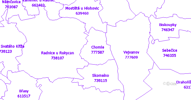 Katastrální mapa Chomle