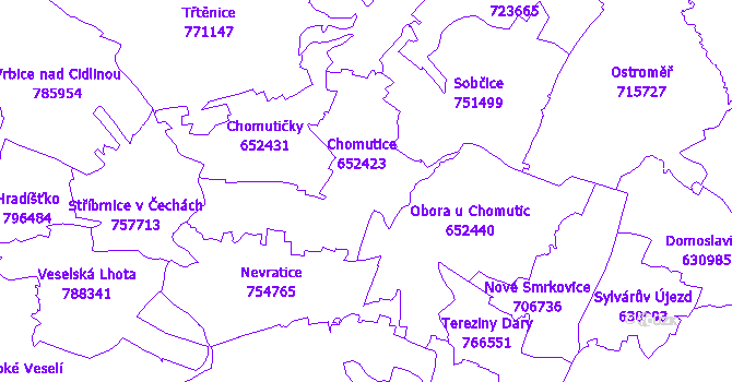 Katastrální mapa Chomutice