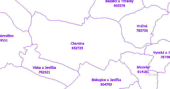 Katastrální mapa Chornice