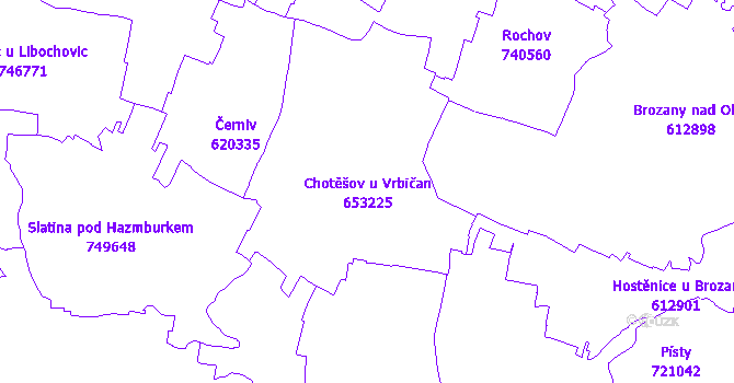 Katastrální mapa Chotěšov
